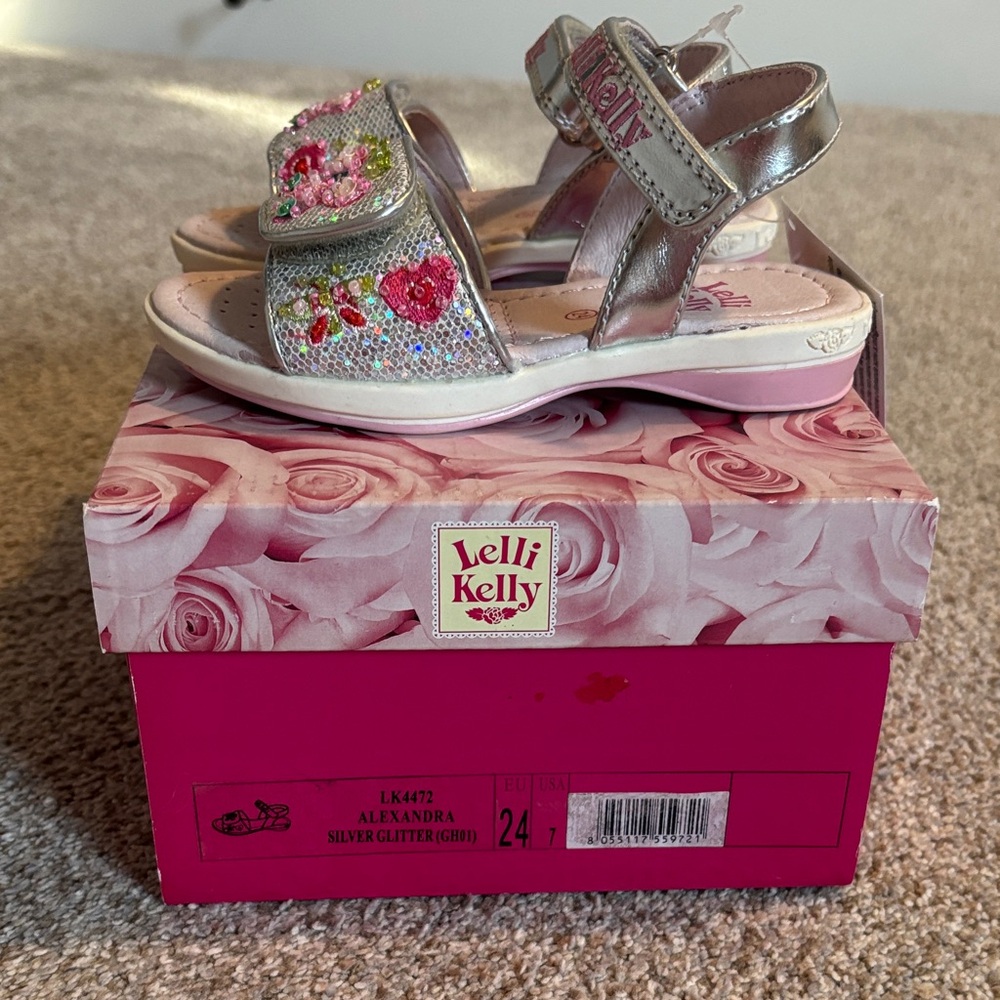 Silver Glitter Kids Sandals